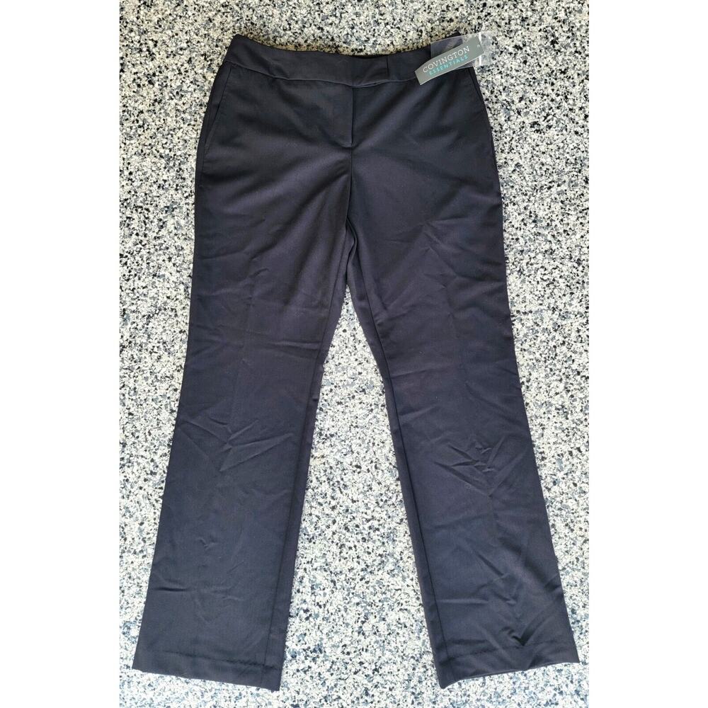 Covington Essentials Missy Women's Black Straight Leg Pants Size 12 NWT